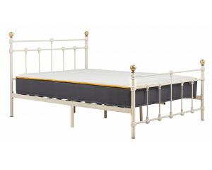 4ft Small Double Atlantic Traditional Ivory Metal Tubular Bed Frame